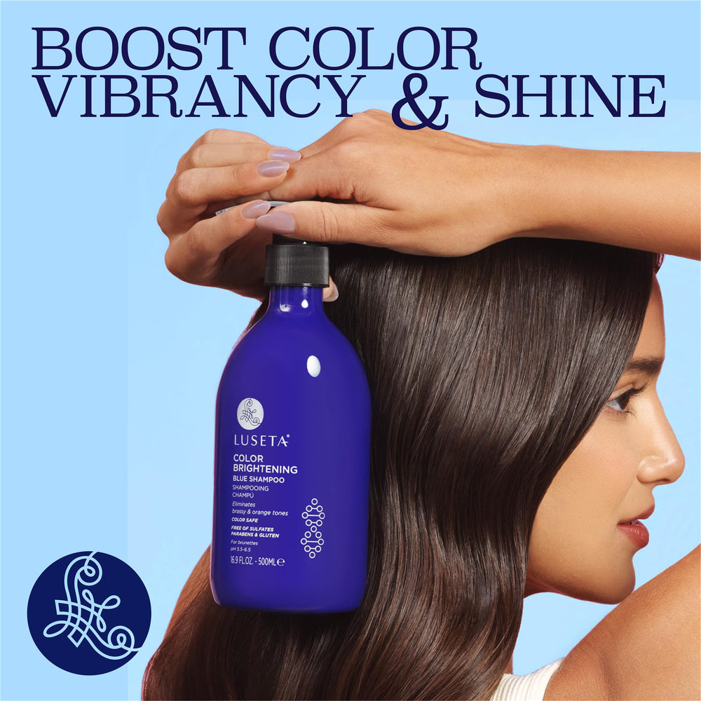 Luseta bottle on shower shelf highlighting everyday routine convenience benefit