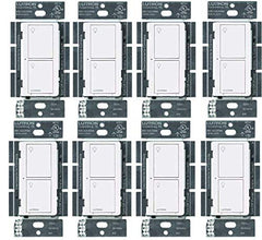 Lutron Caseta front panel white showing clean rocker design and brand for easy control
