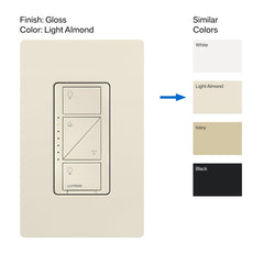 Lutron Caseta side profile demonstrating compact depth for easy retrofit installations