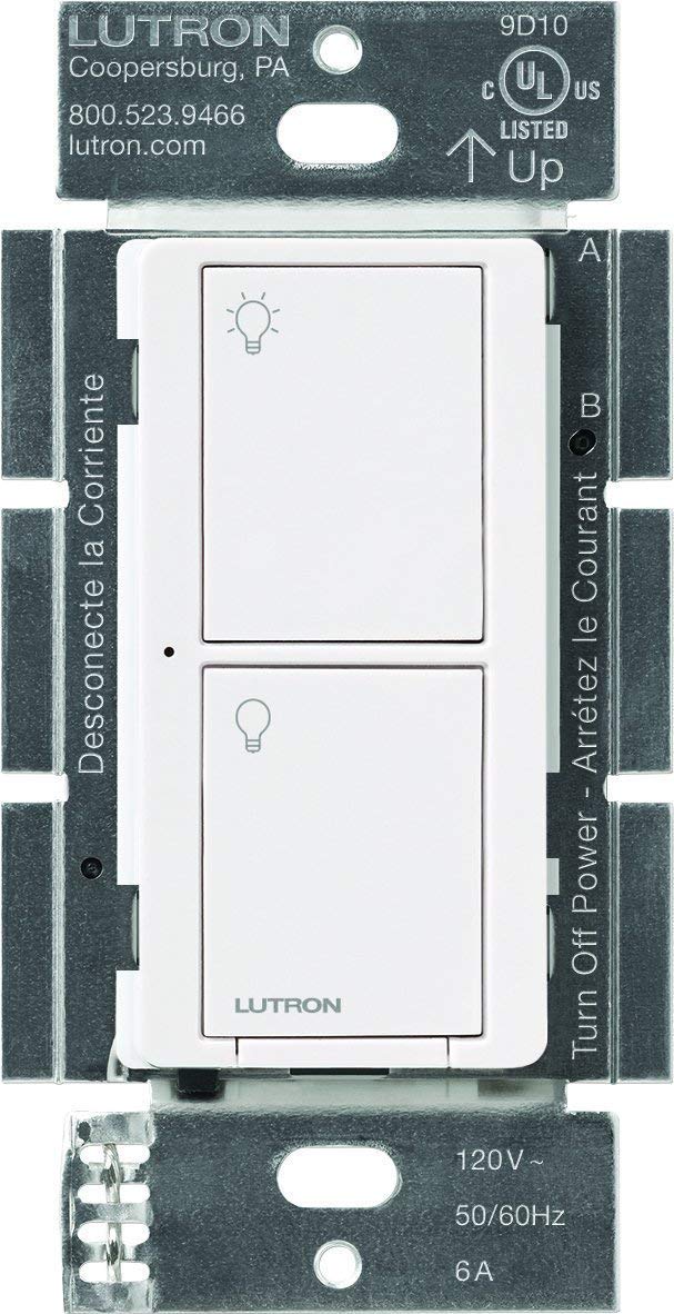 Lutron Caseta wiring and back detail showing terminals for fast, secure installation