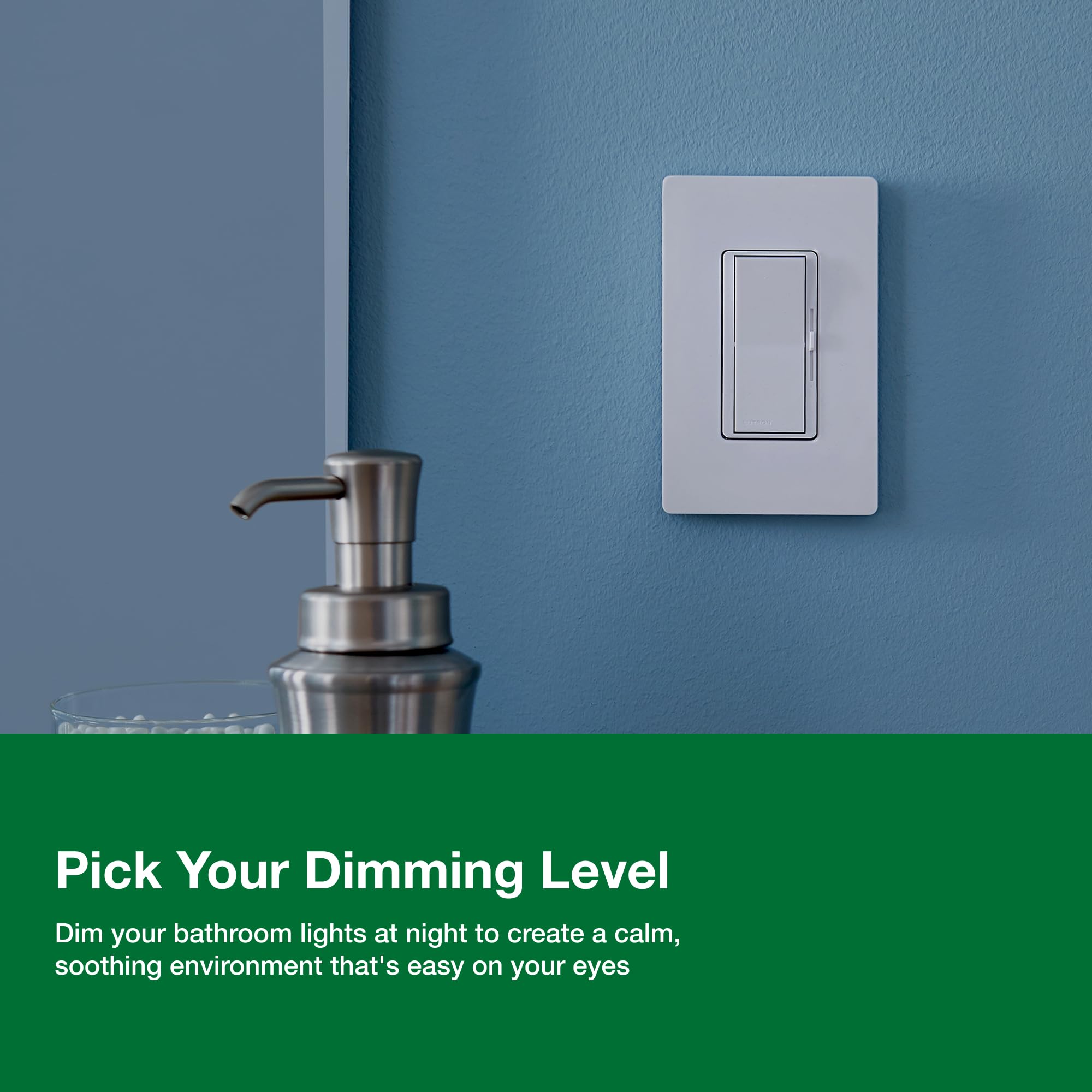 Lutron Diva paddle close-up showing tactile on/off paddle benefit