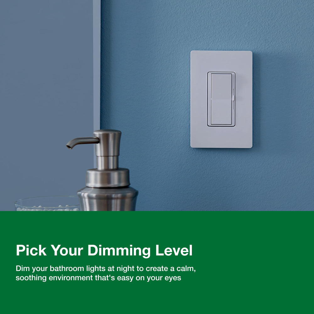 Lutron Diva paddle close-up showing tactile on/off paddle benefit