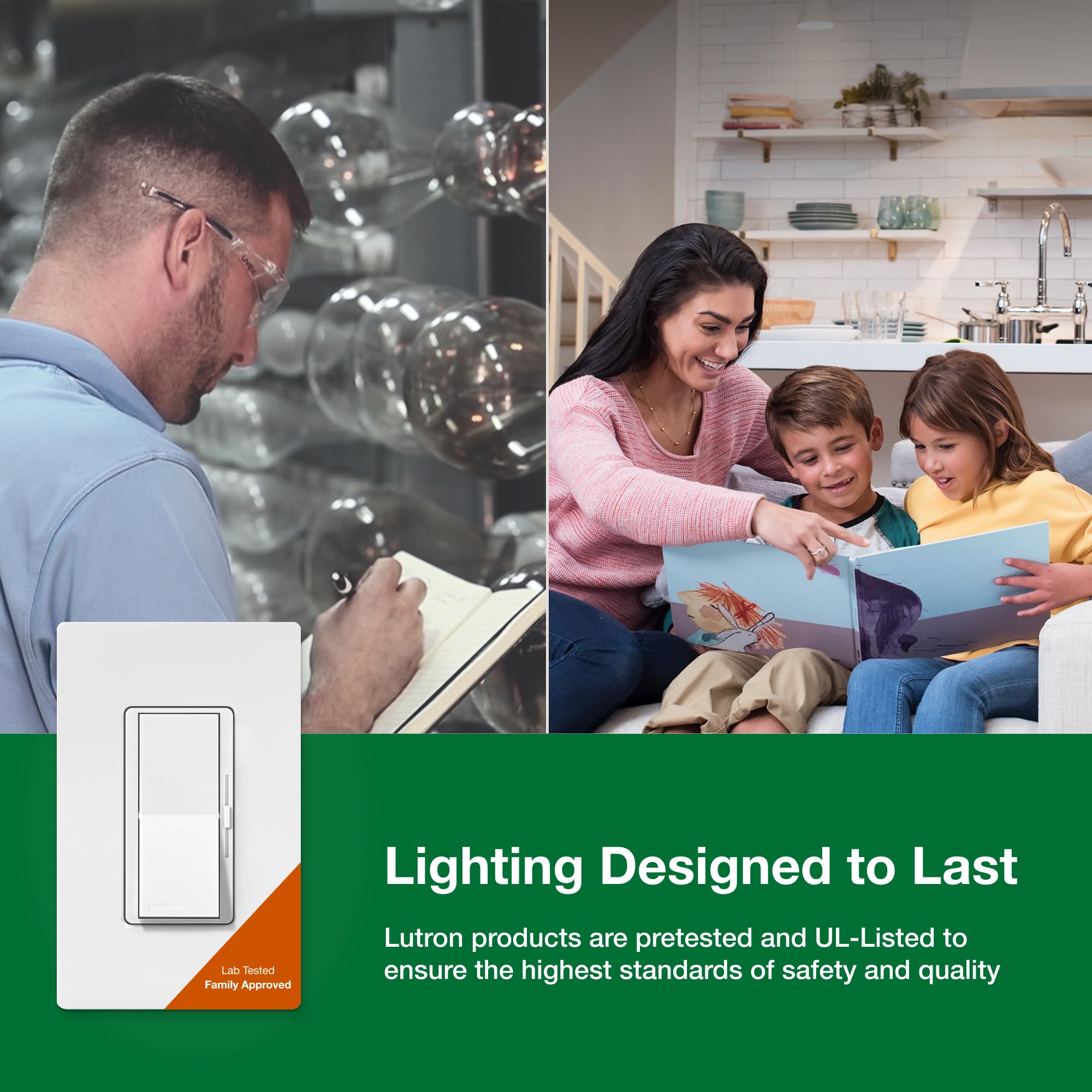 Lutron Diva next to ruler showing scale and space-saving footprint benefit