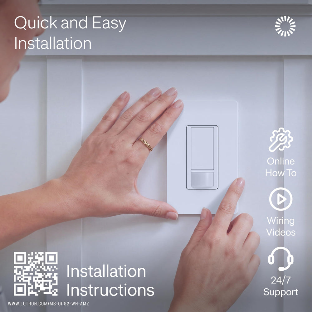 Lutron Maestro side profile highlighting low-profile design, fits standard wall boxes neatly