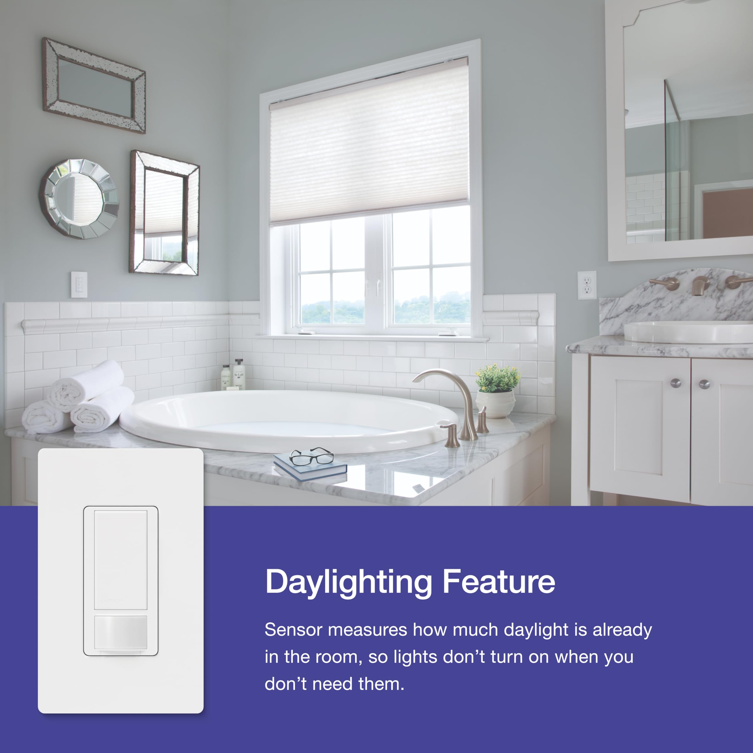 Lutron Maestro close shot of timeout selector, lets users set 1–30 minute off delays