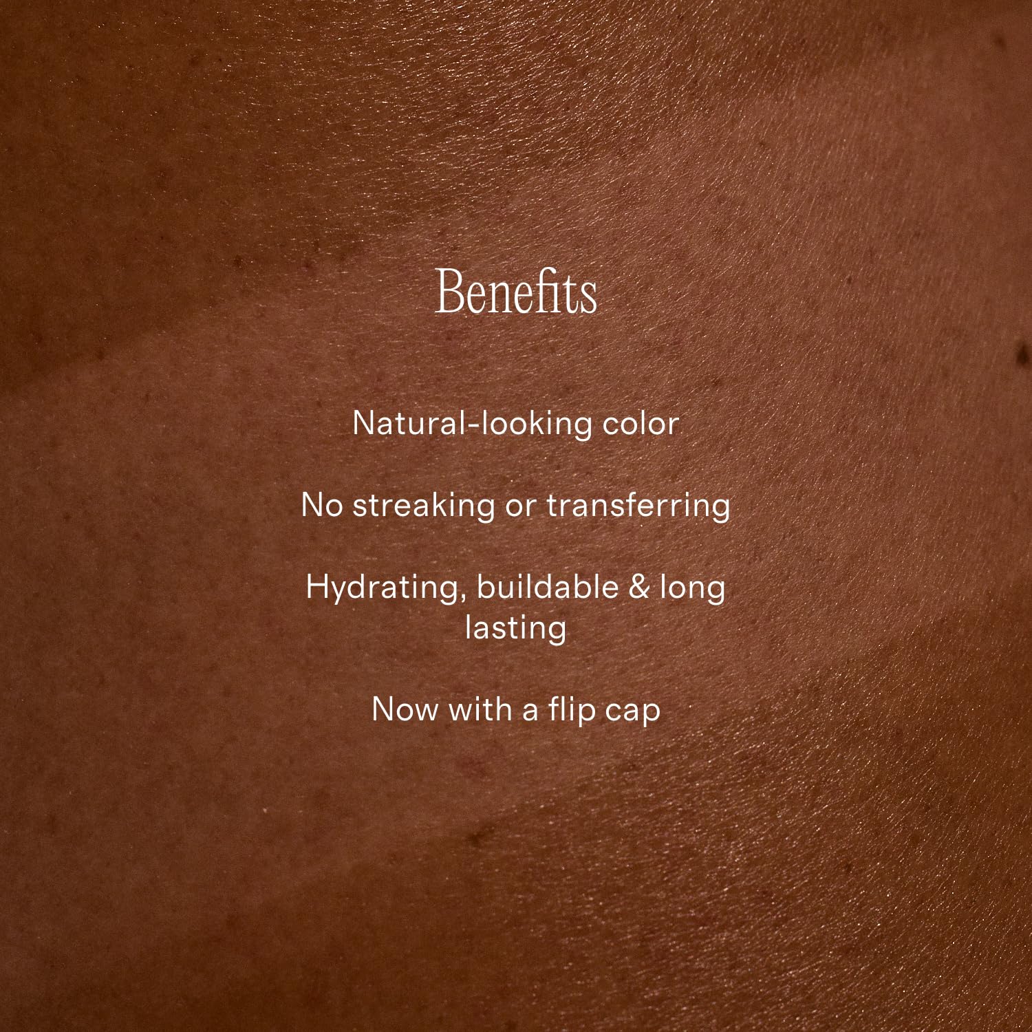 Lux Unfiltered applied on arm demonstrating even, streak-free color