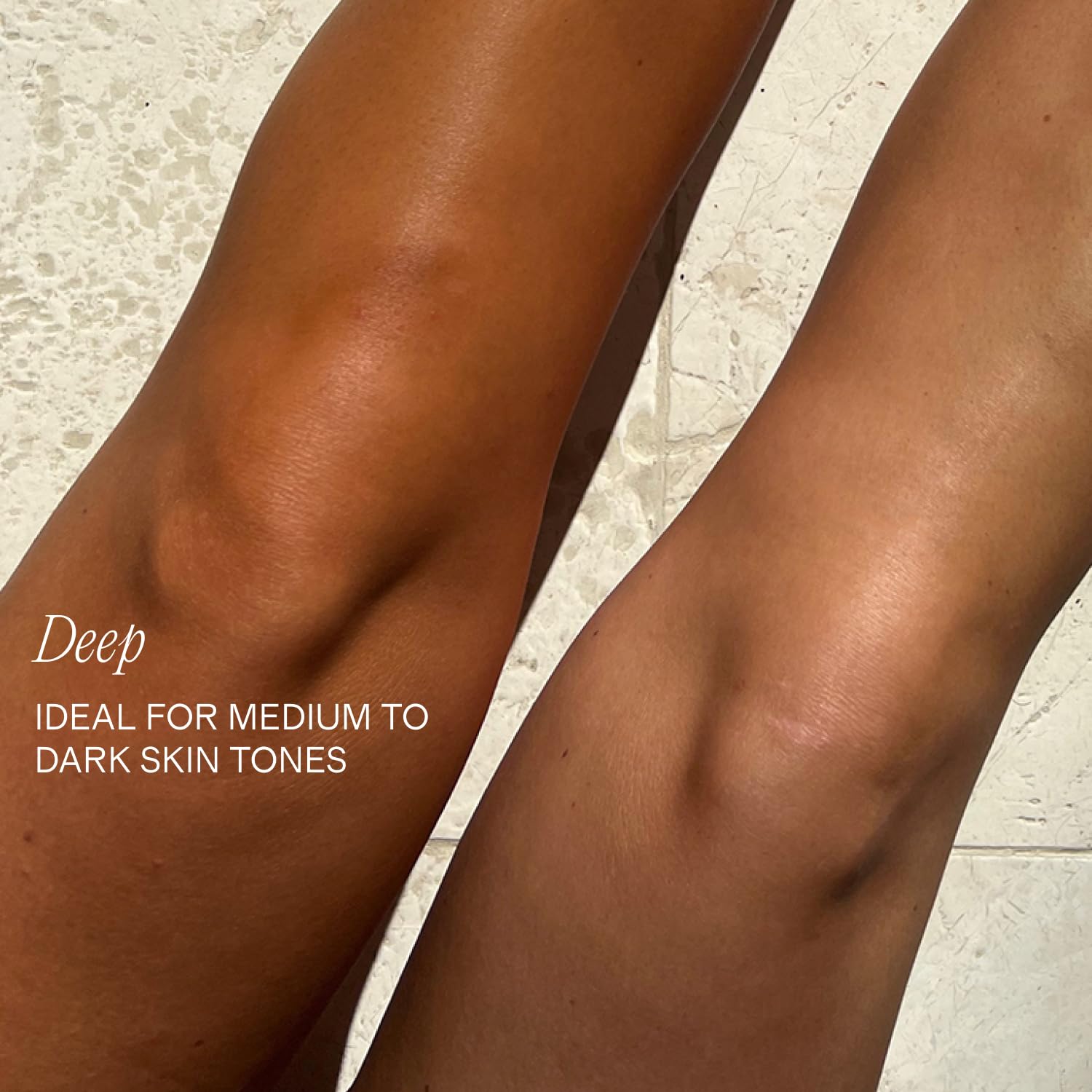 Lux Unfiltered before and after one week showing buildable deep tan