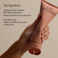 Lux Unfiltered cap and label detail showing clean ingredient claims