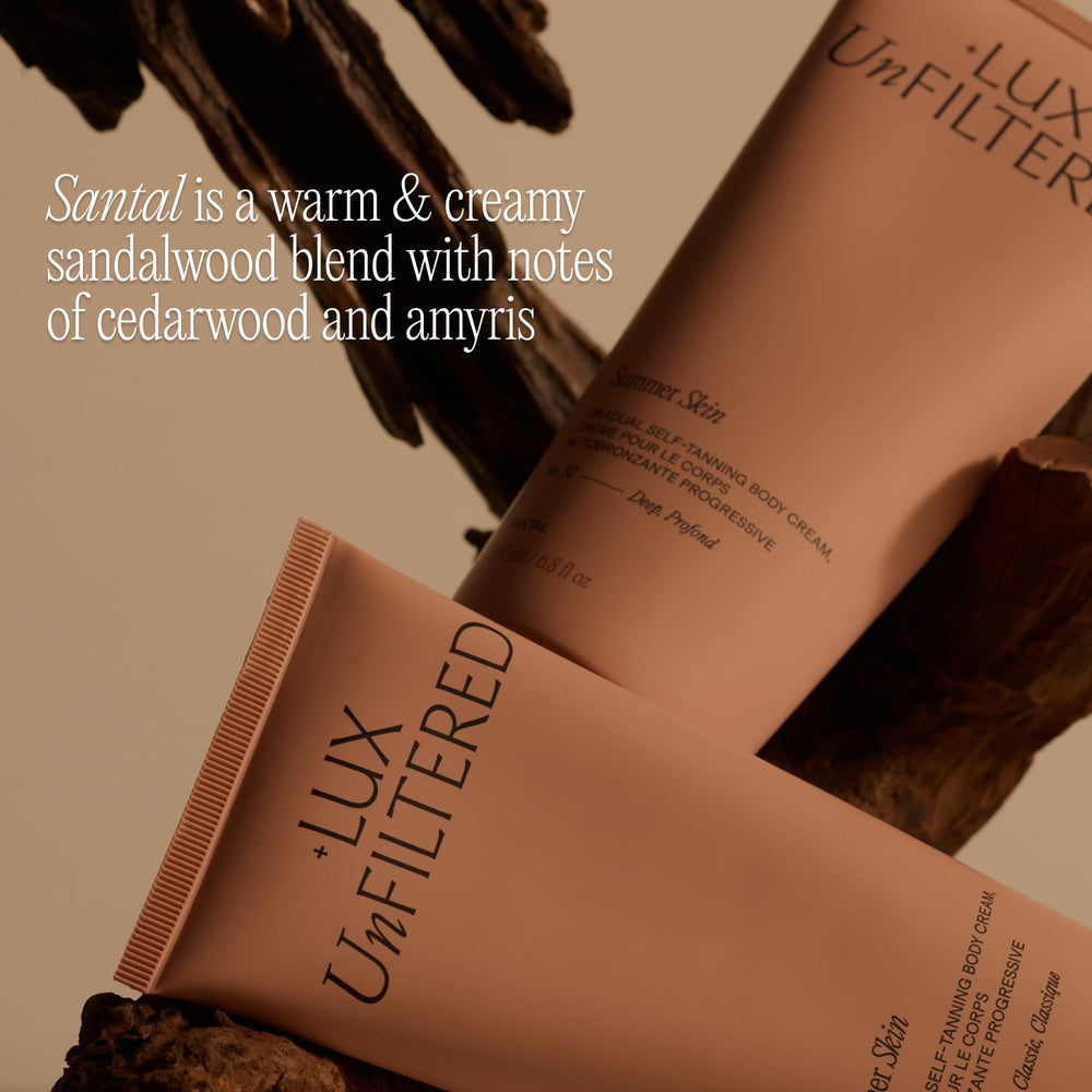 Lux Unfiltered pumped lotion on hand illustrating quick absorption benefit
