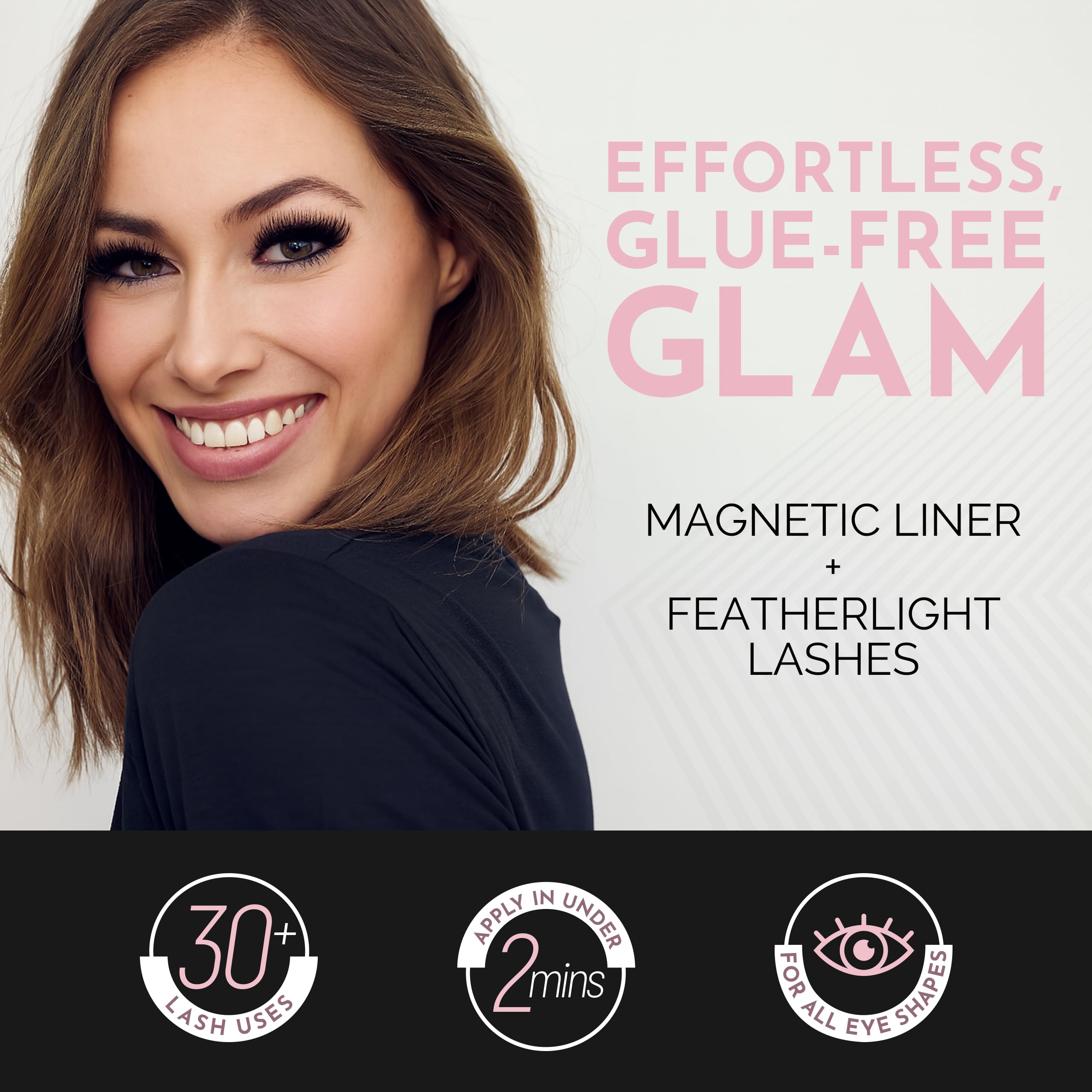 Luxillia close-up of magnetic lash band highlighting secure magnets and texture