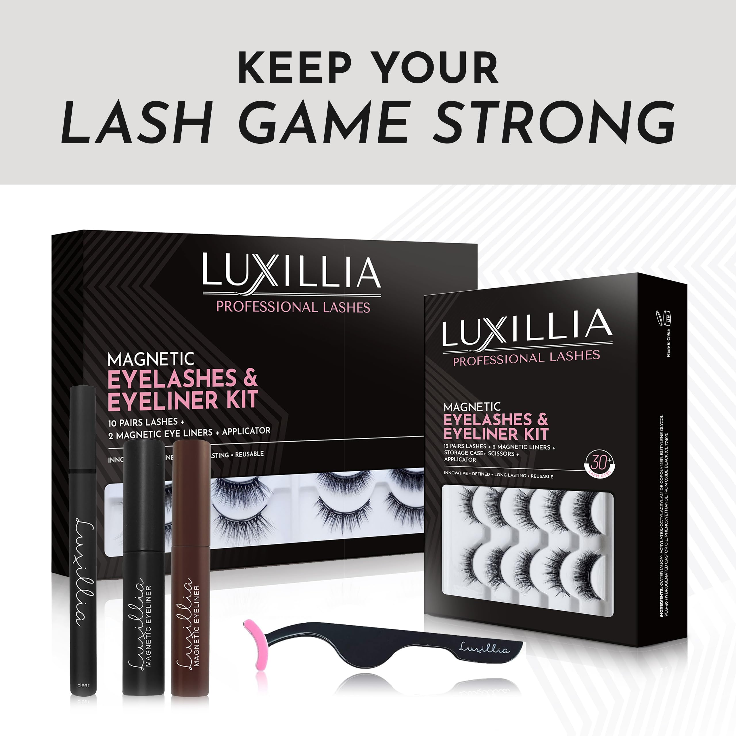 Luxillia lifestyle evening look showing dramatic lashes for special events