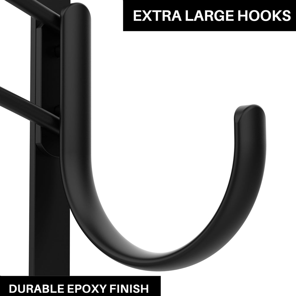 LYNK hooks holding towels and robe demonstrating quick access and drying benefit