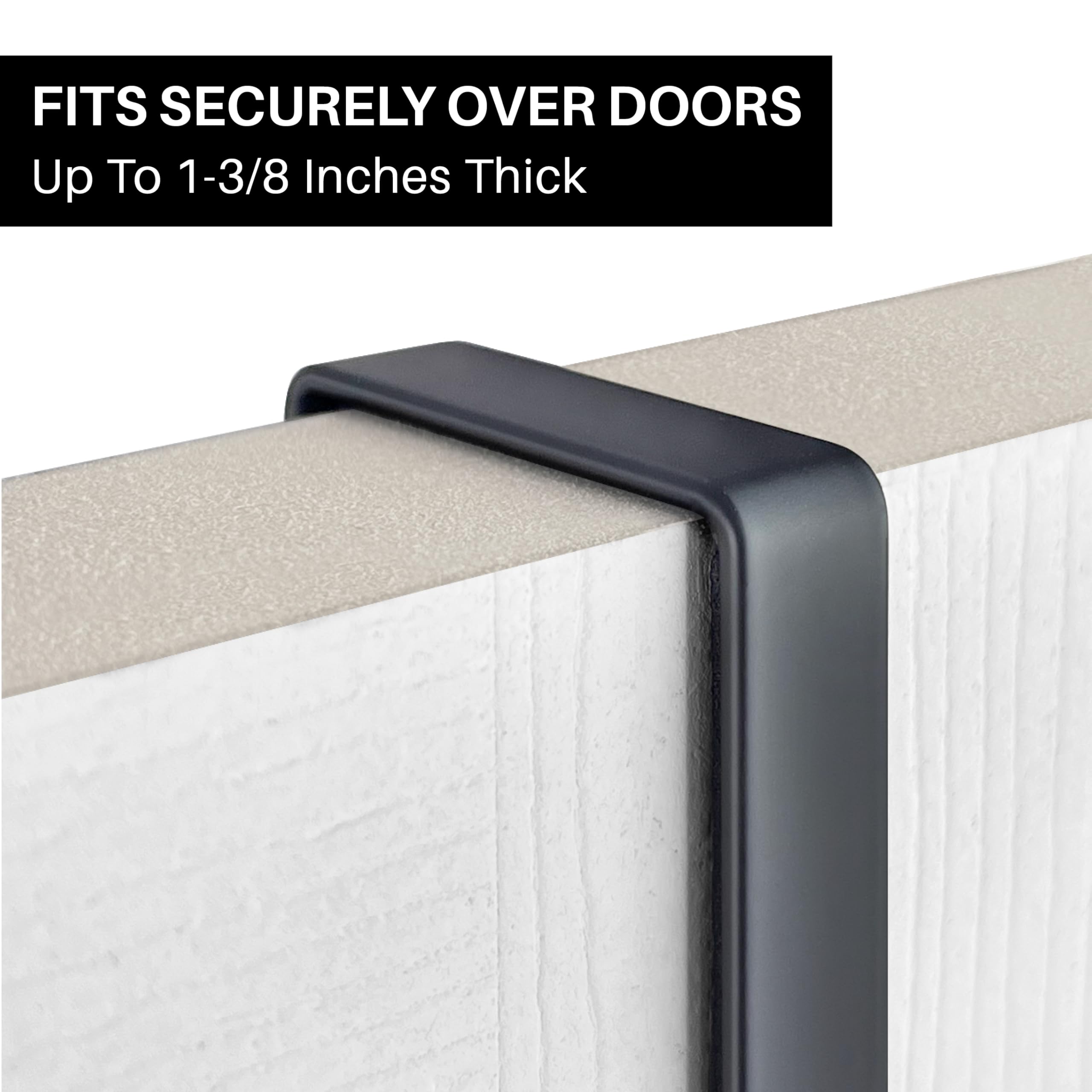 LYNK rack next to a ruler showing fit on a standard door for correct sizing