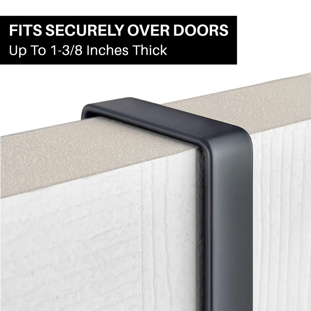 LYNK rack next to a ruler showing fit on a standard door for correct sizing