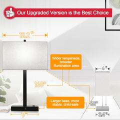 Lynnoland detail of USB-A, USB-C ports and AC outlet enabling bedside device charging