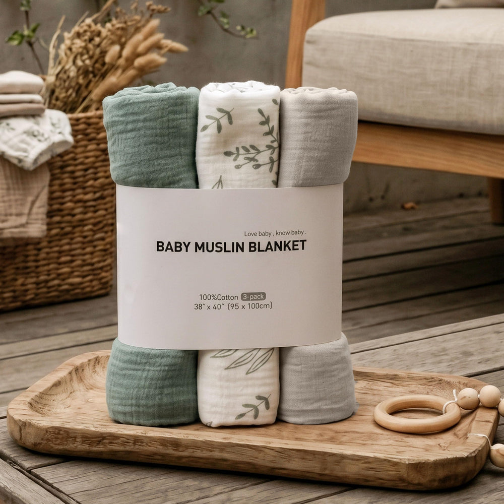 LYRICHOM BABY blanket in nursery on changing table showing everyday use