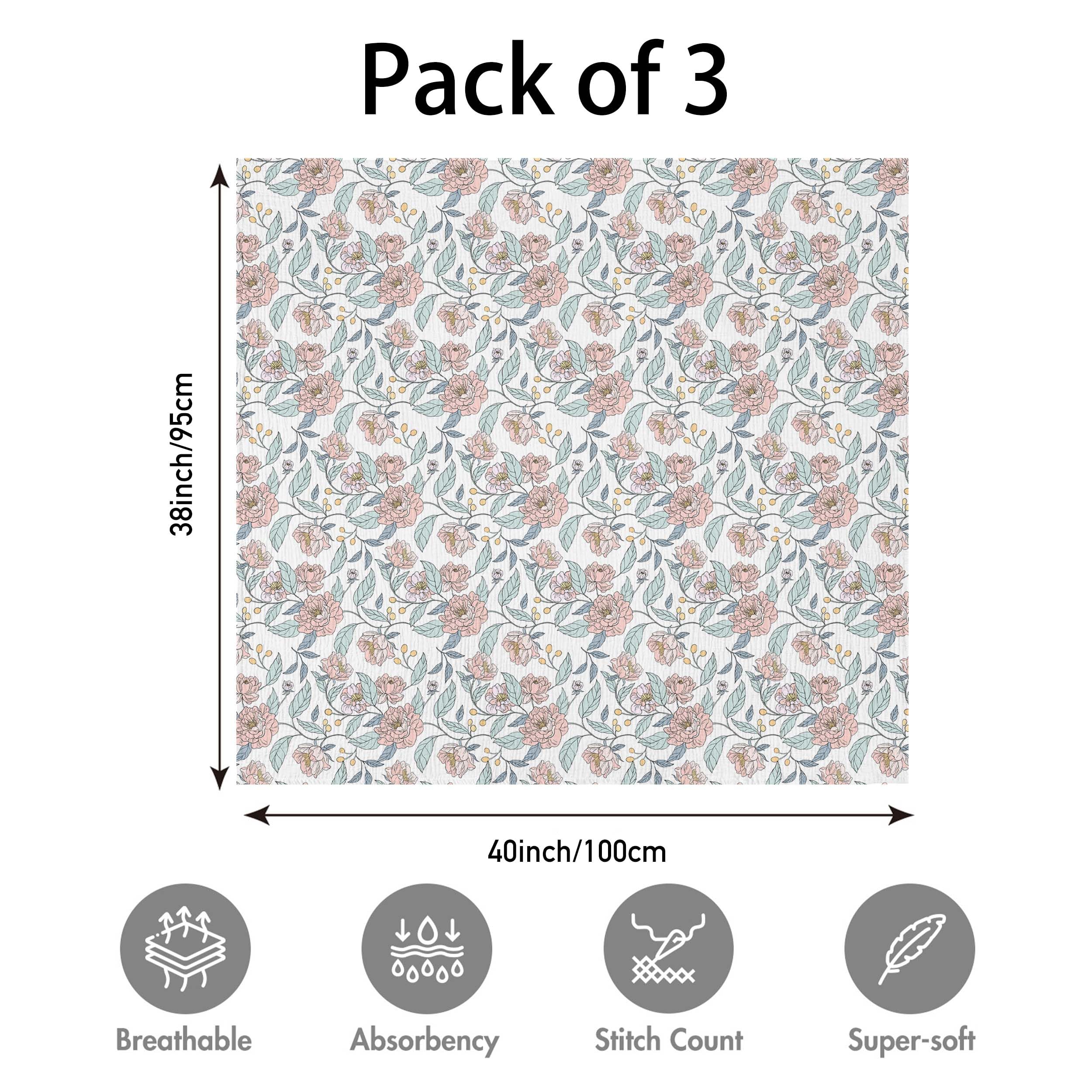 LYRICHOM BABY blanket next to ruler showing 38x40 inches large coverage benefit