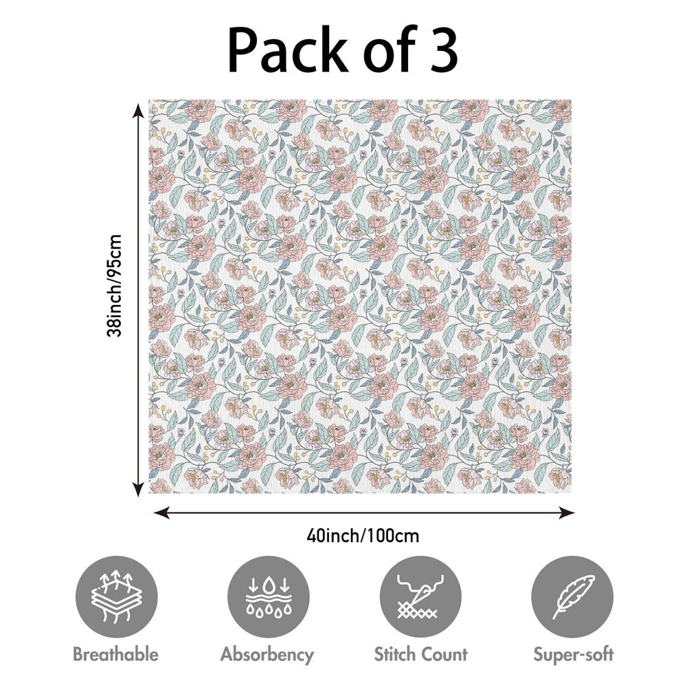 LYRICHOM BABY blanket next to ruler showing 38x40 inches large coverage benefit