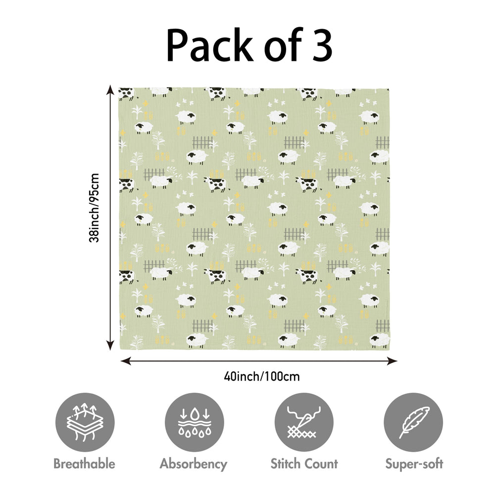 LYRICHOM BABY blanket beside toy and ruler showing generous 38x40-inch size advantage