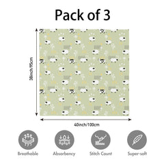 LYRICHOM BABY blanket beside toy and ruler showing generous 38x40-inch size advantage