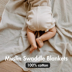 LYRICHOM BABY swaddle wrap on a newborn demonstrating secure, cozy fit