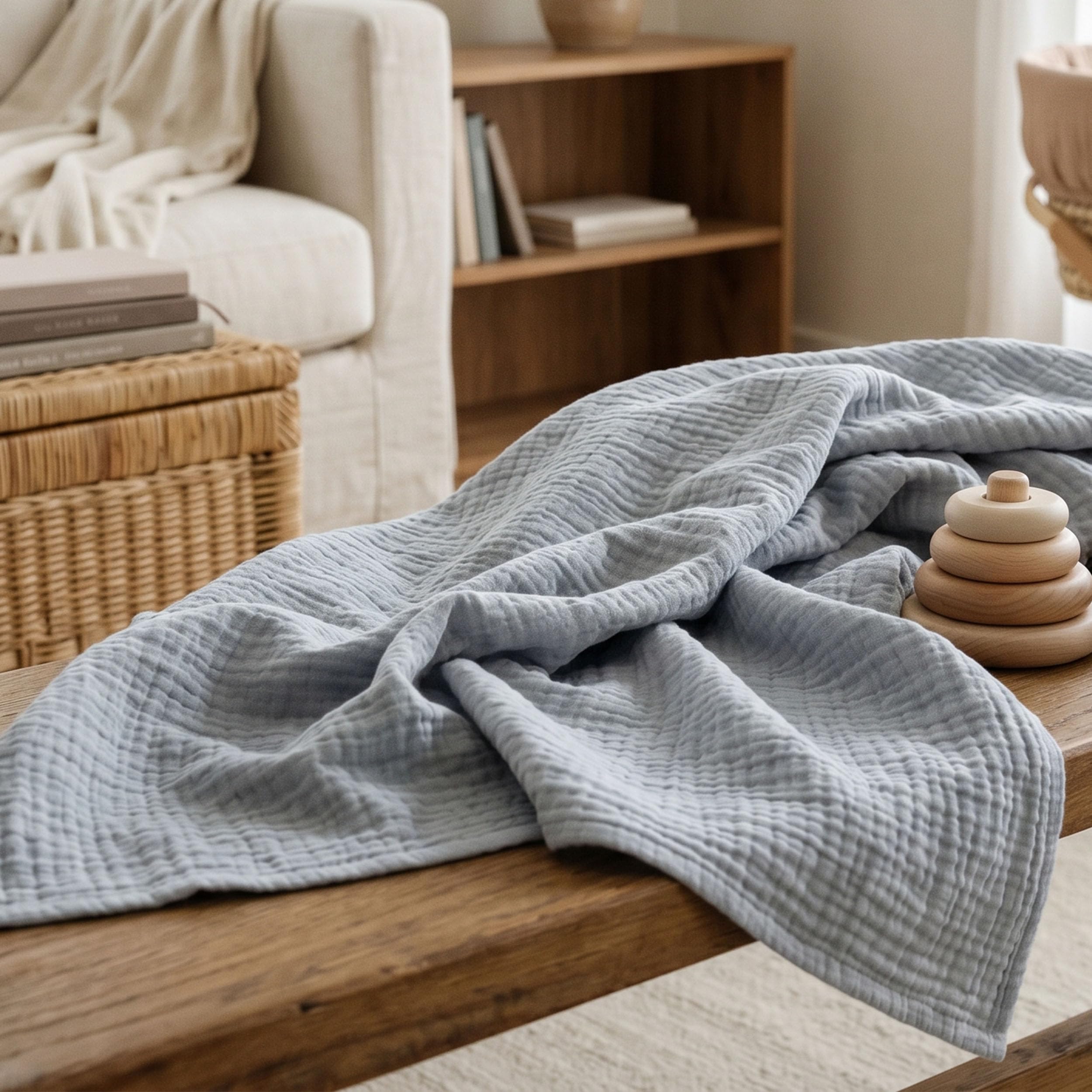 LYRICHOM BABY swaddling a newborn demonstrating secure wrap