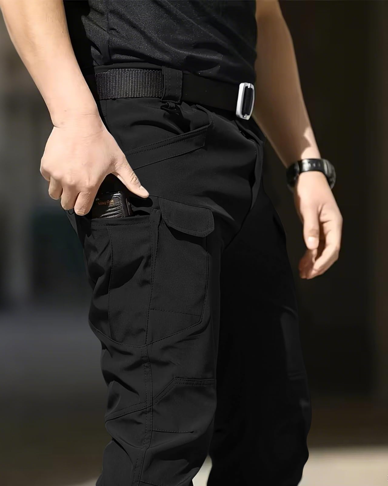 LYRXXX pants on model showing size and fit for visual scale guidance