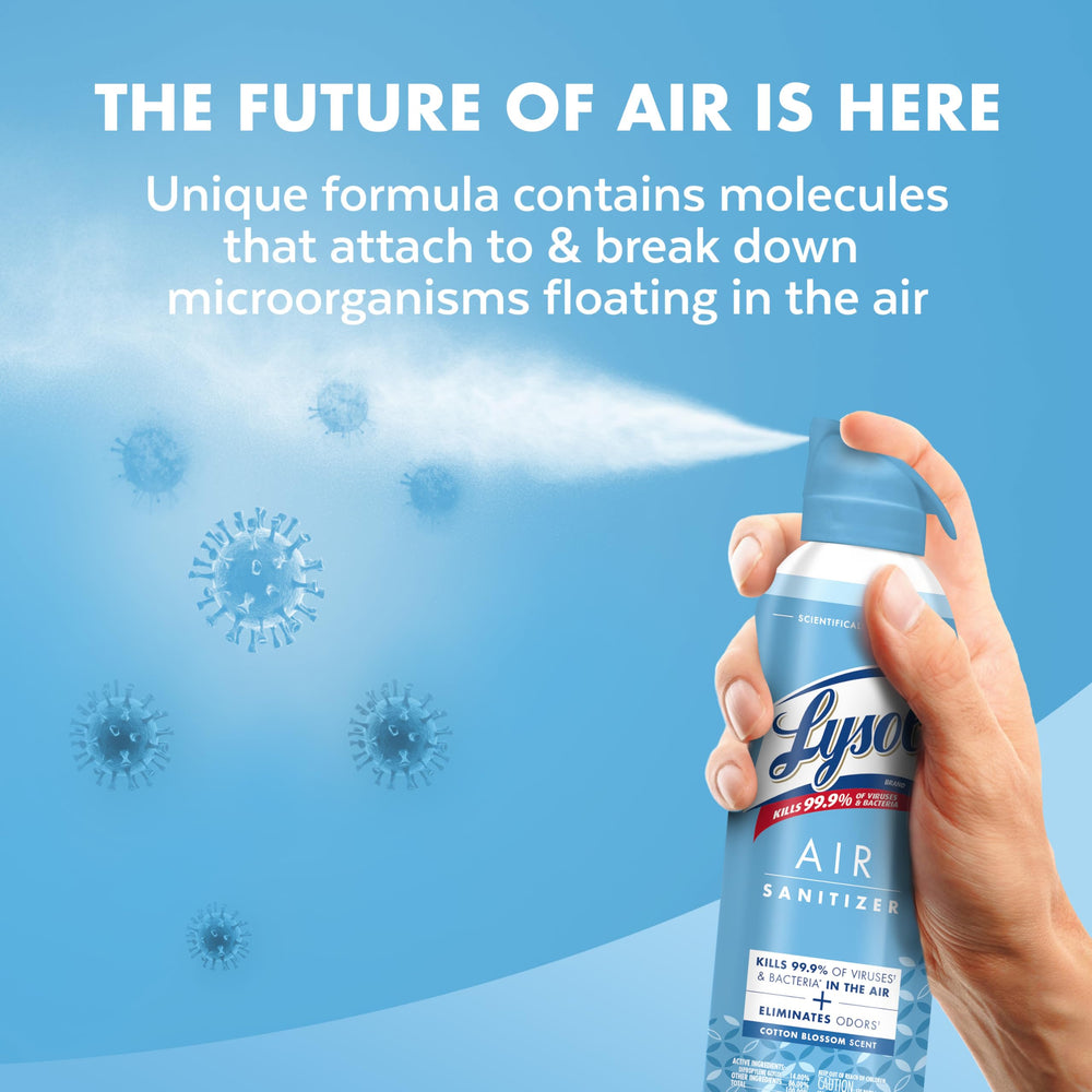 Lysol fragrance labels highlighting scent options and fresh air benefit