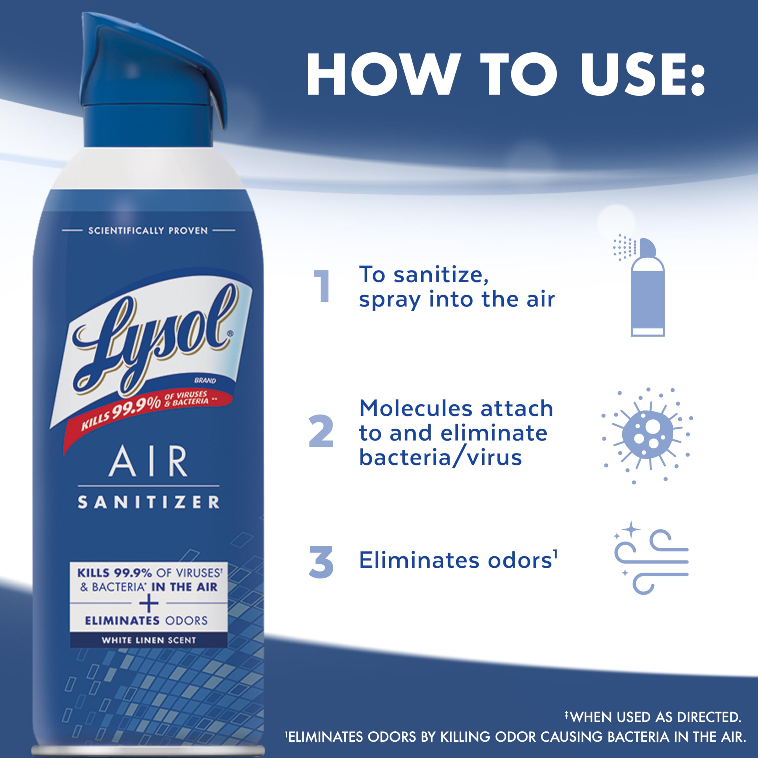 Lysol can staged in a bathroom showing odor control benefit
