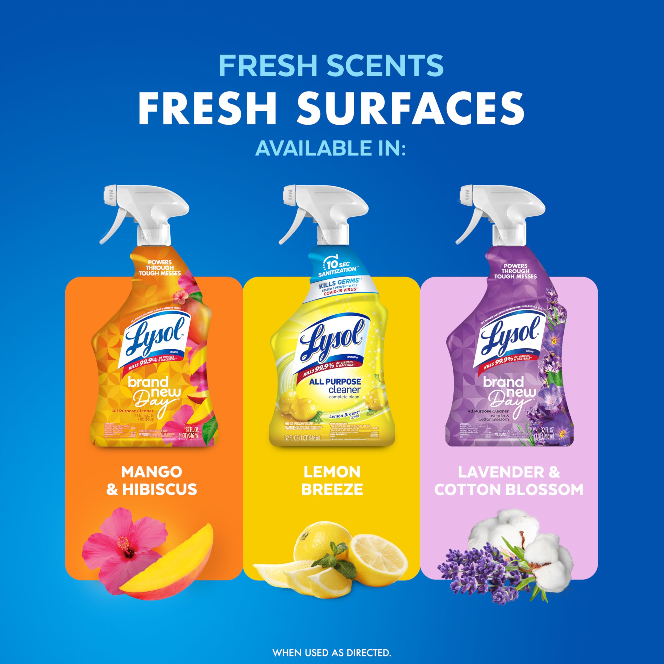 Lysol label highlighting EPA registration and clear directions for safety