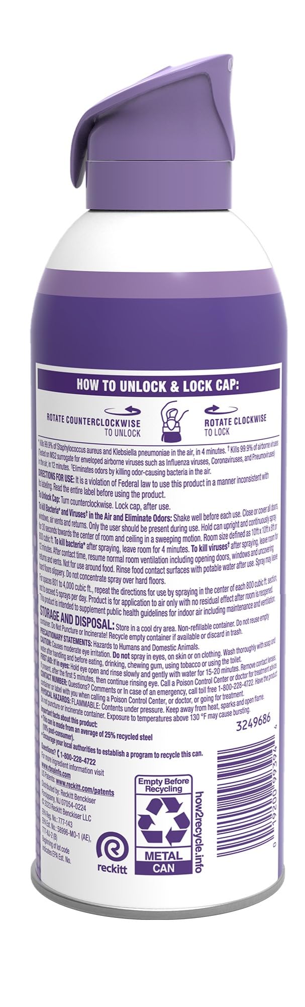 Lysol Light Breeze aerosol nozzle detail for precise, even misting