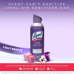 Lysol Light Breeze mist texture in air demonstrating quick dispersion