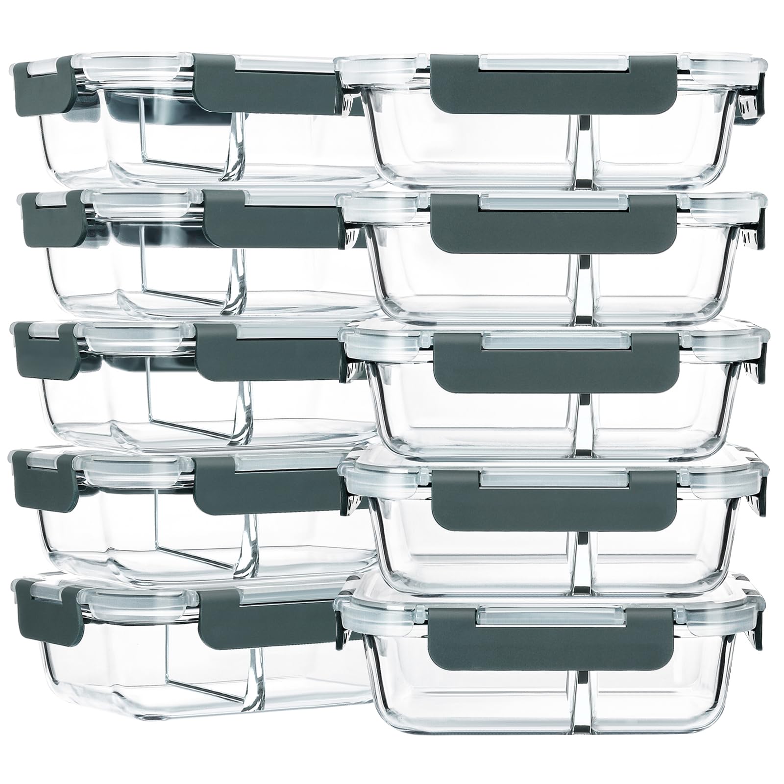 M MCIRCO front view of ten containers showing set and lids, organized storage benefit