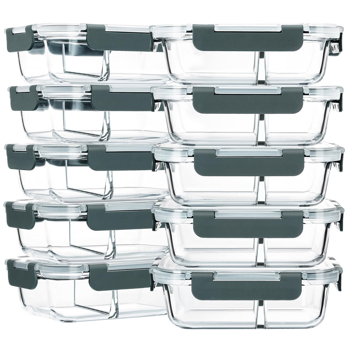 M MCIRCO front view of ten containers showing set and lids, organized storage benefit