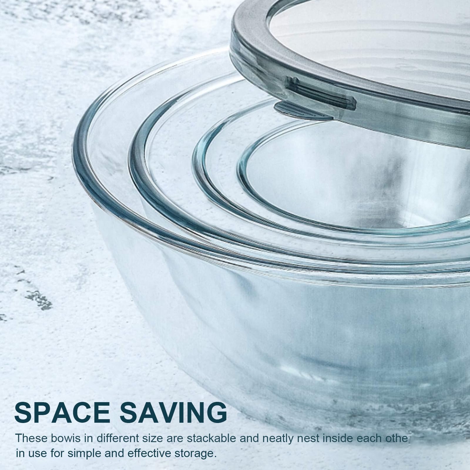 M MCIRCO bowls nested without lids showing easy, low-profile cupboard organization