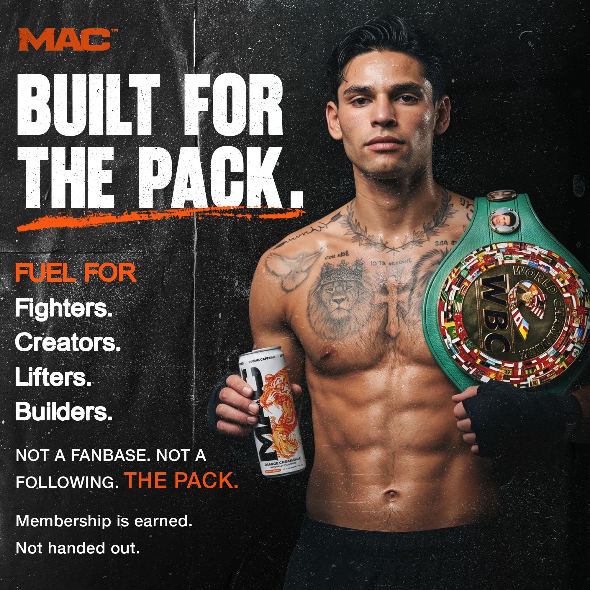 MAC Energy cans lined up highlighting each flavor — variety for taste testing