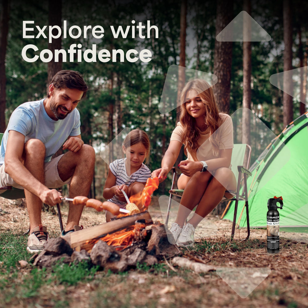 mace Guard Alaska fogger spray pattern showing wide coverage benefit