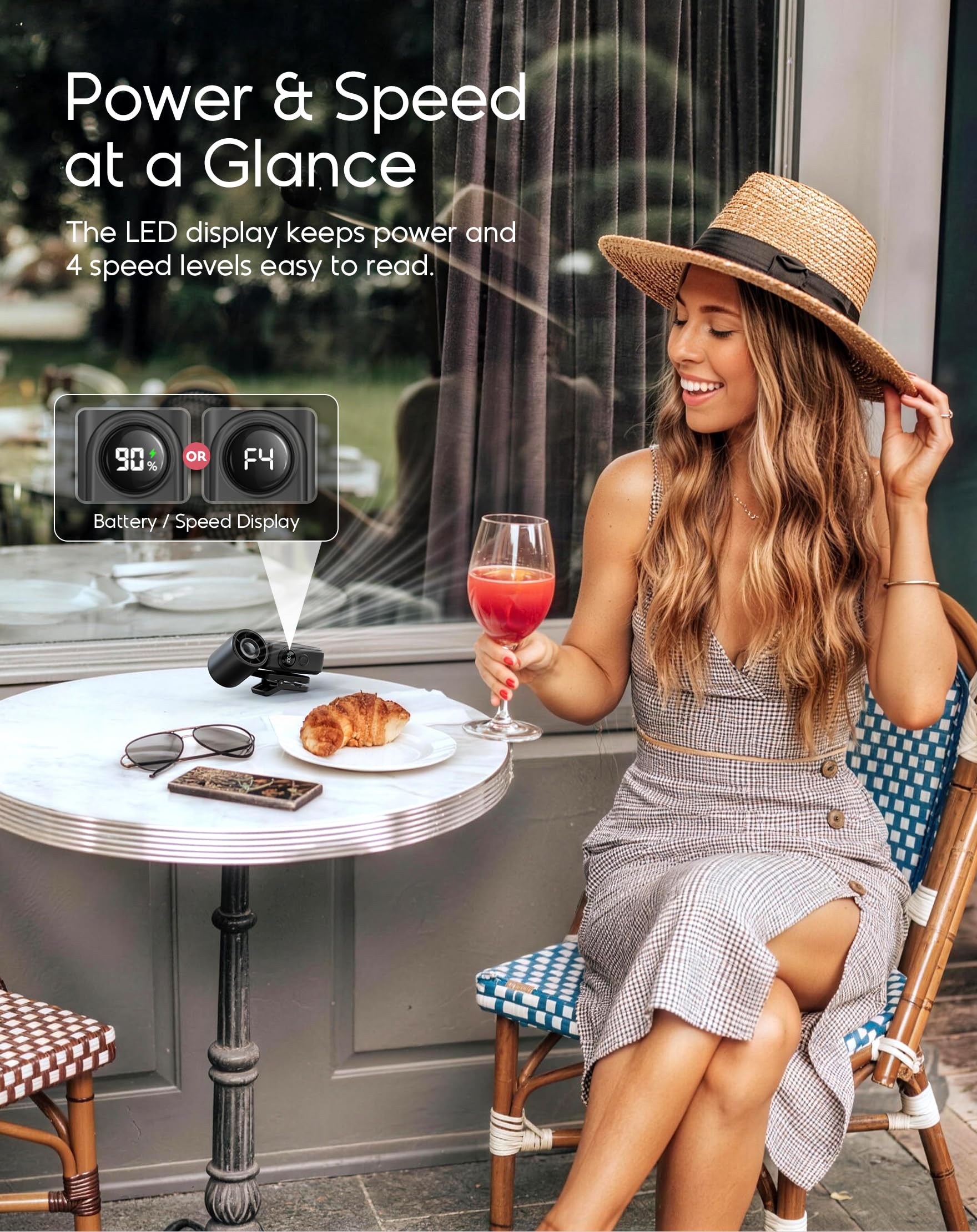 MACMORE placed on dressing table aiding makeup application with steady airflow
