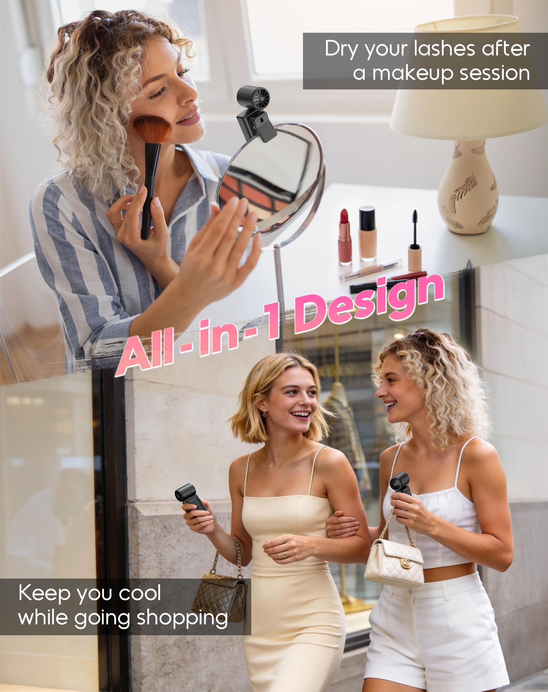 MACMORE tilting and rotating head demonstrating flexible 180° aim for targeted airflow