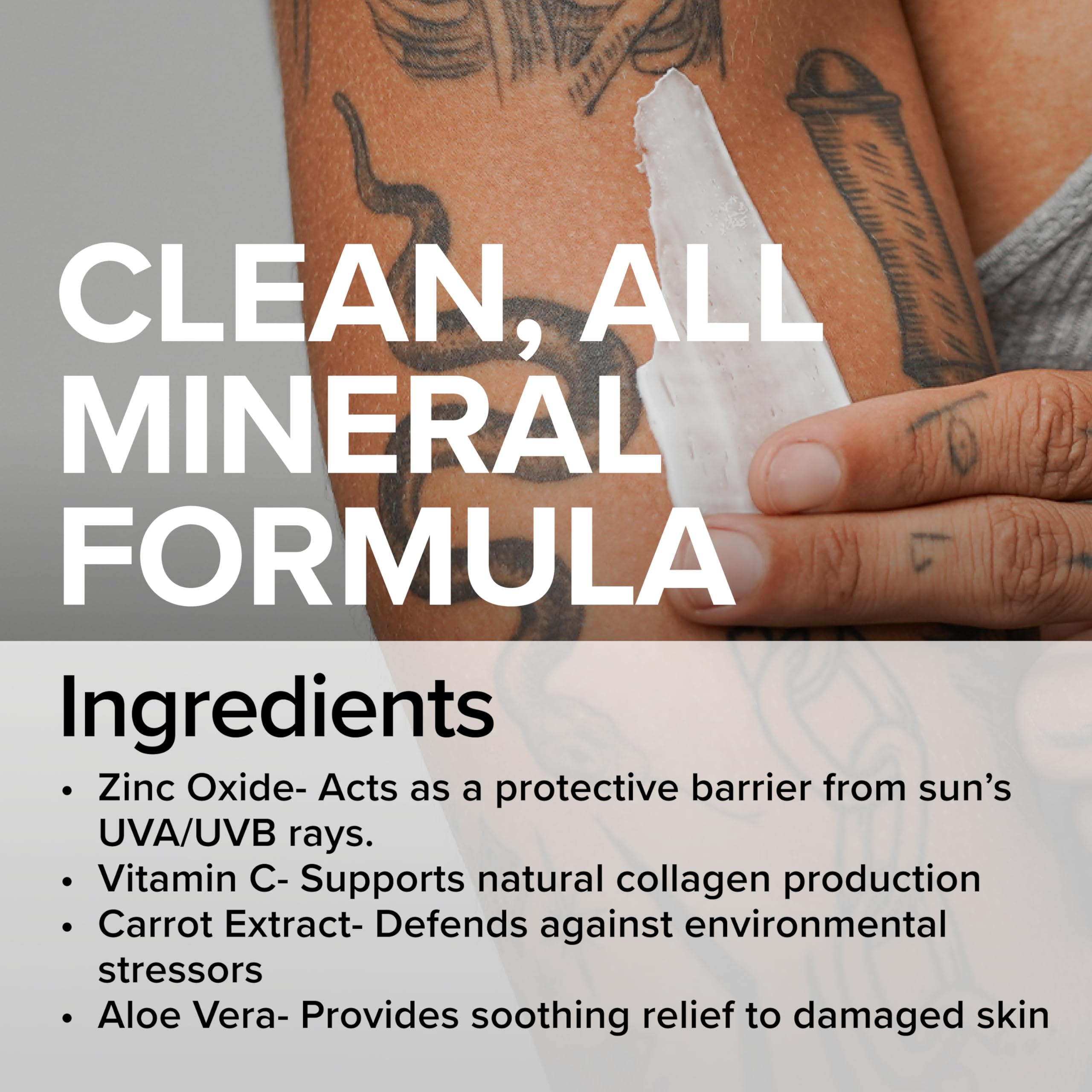 Mad Rabbit Defend ingredient label highlighting zinc oxide and antioxidant blend