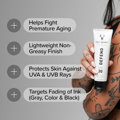 Mad Rabbit Defend texture close-up illustrating lightweight mineral lotion absorbency