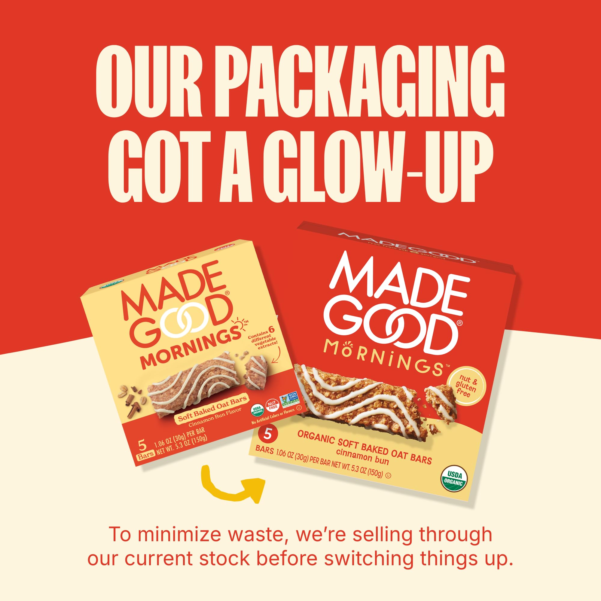 MadeGood bar on office desk showing quick workplace breakfast solution
