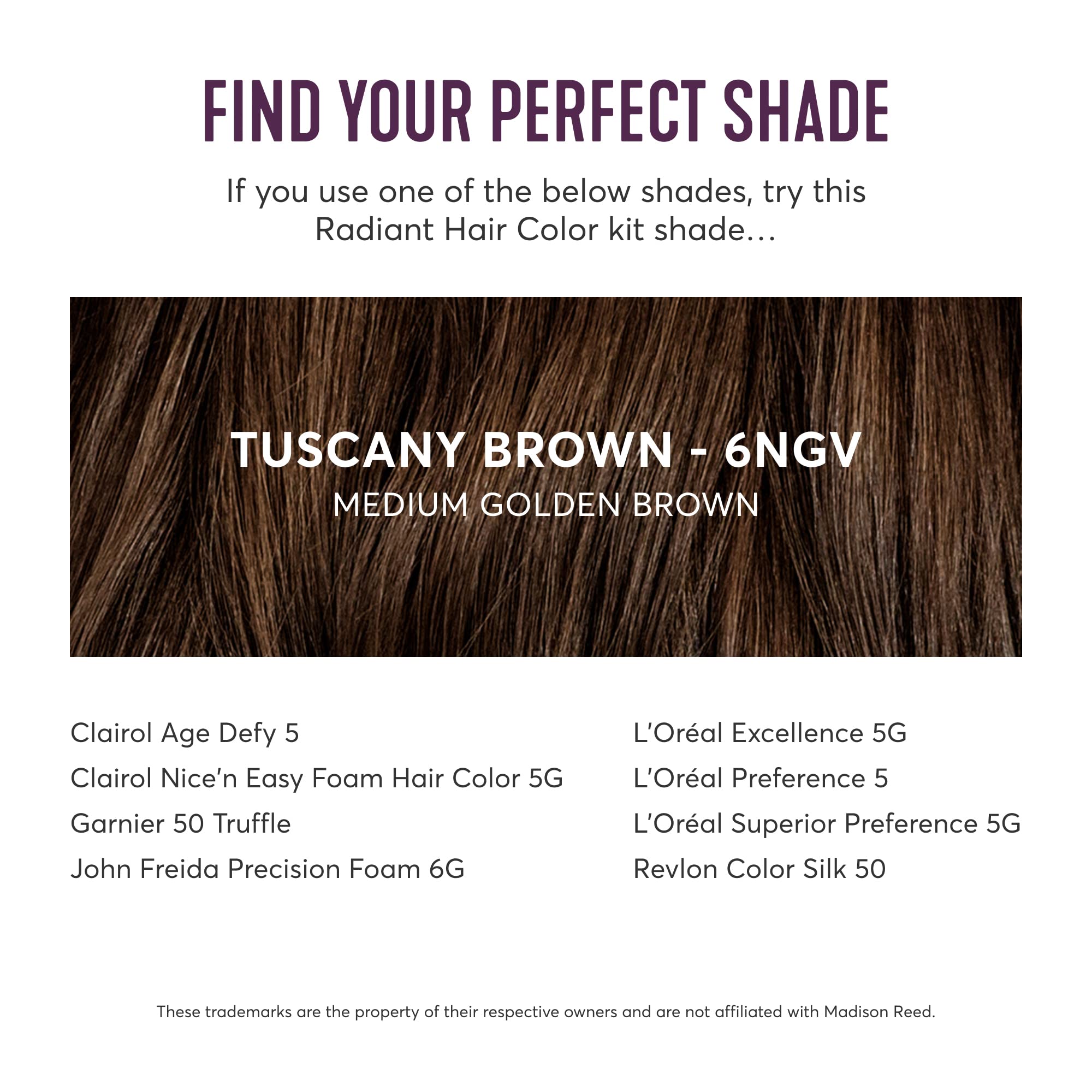 Madison Reed before and after comparison showing natural medium golden brown results