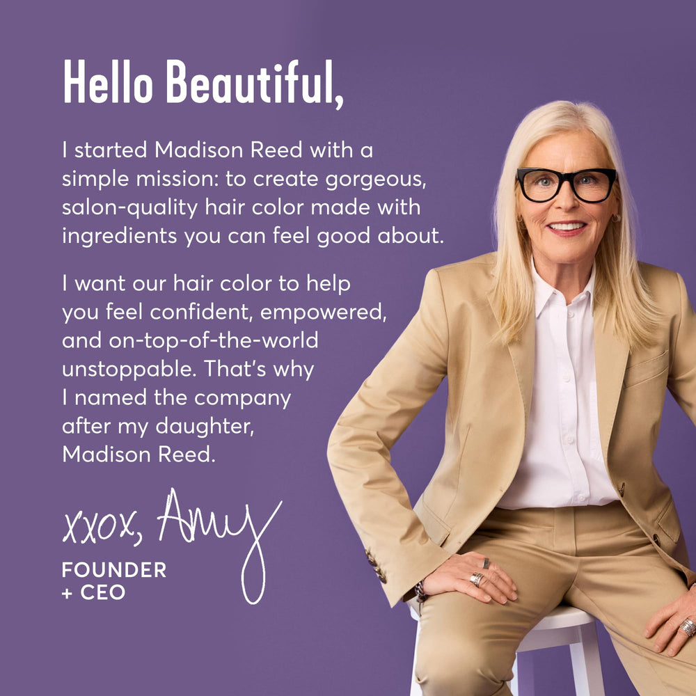Label highlighting keratin argan ginseng in Madison Reed for softer hair