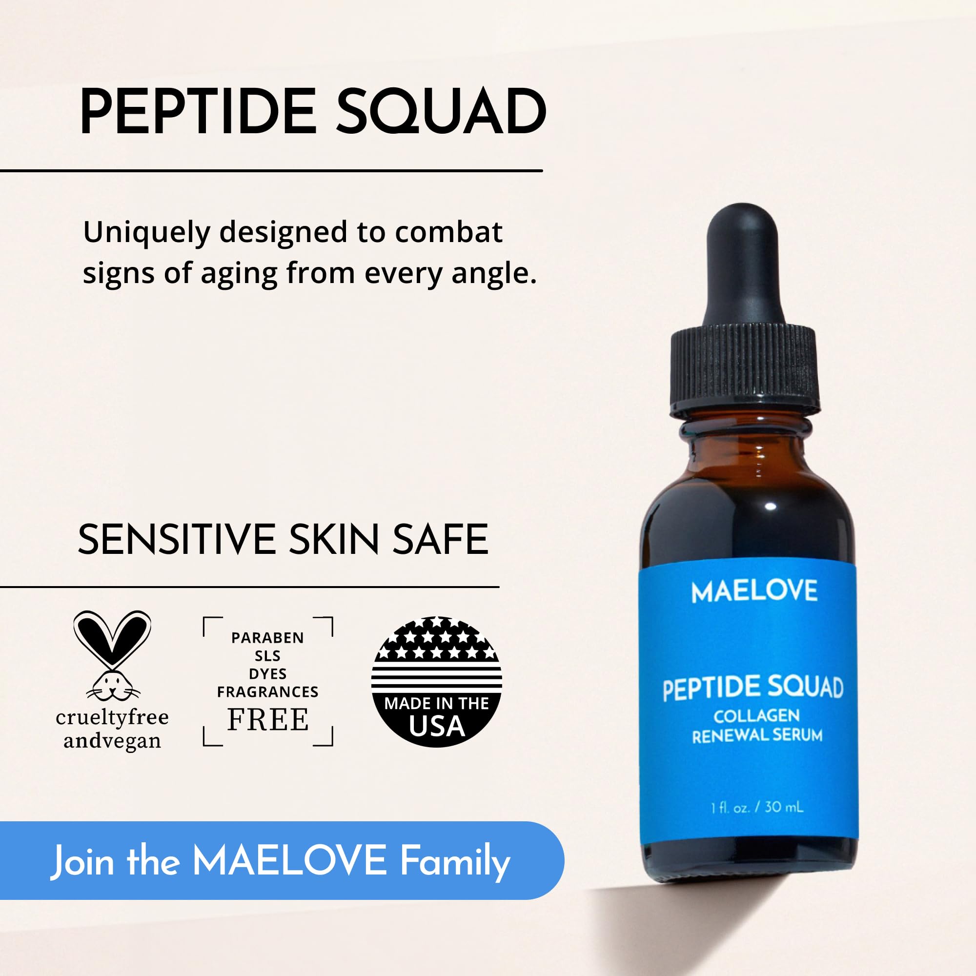 MAELOVE serum on bathroom counter as part of morning skincare routine