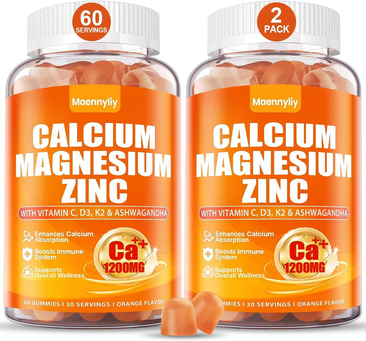 Maennyliy front packaging showing supplement benefits and orange flavor
