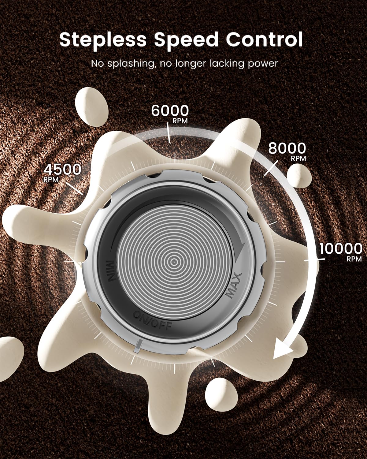 Maestri House LunaFro Max whisk closeup showing stainless-style tines for dense, creamy foam