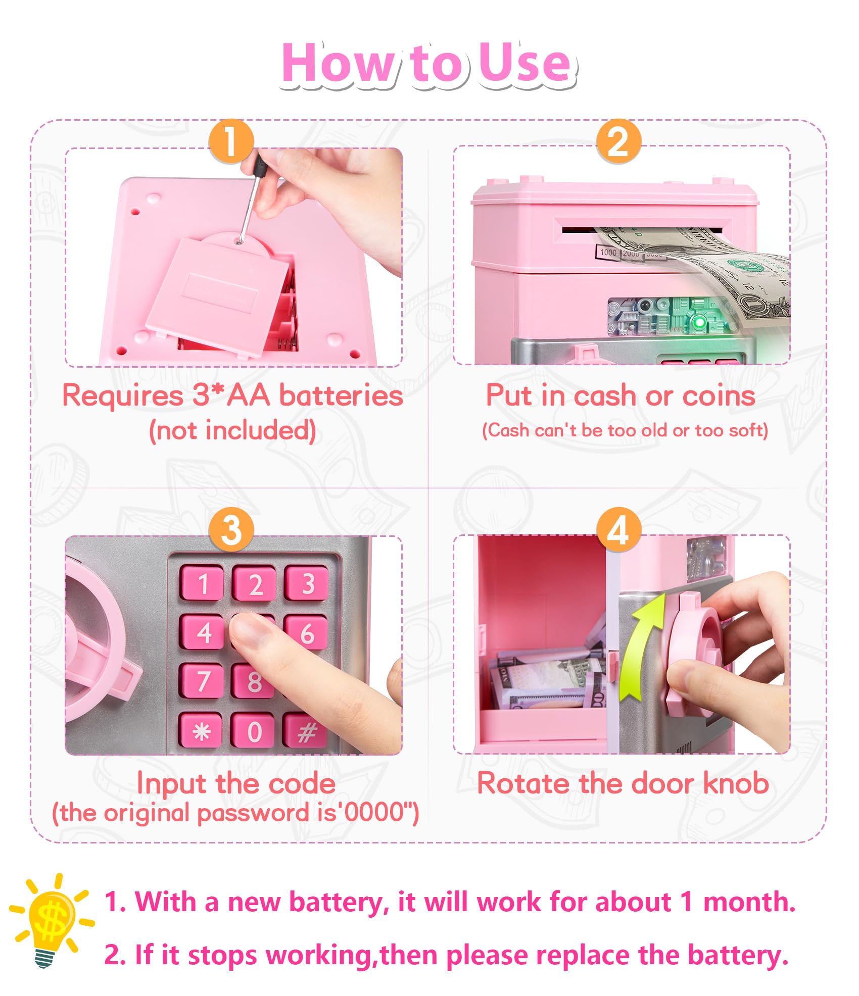 MAGIBX child using ATM machine toy, encourages independent saving habits