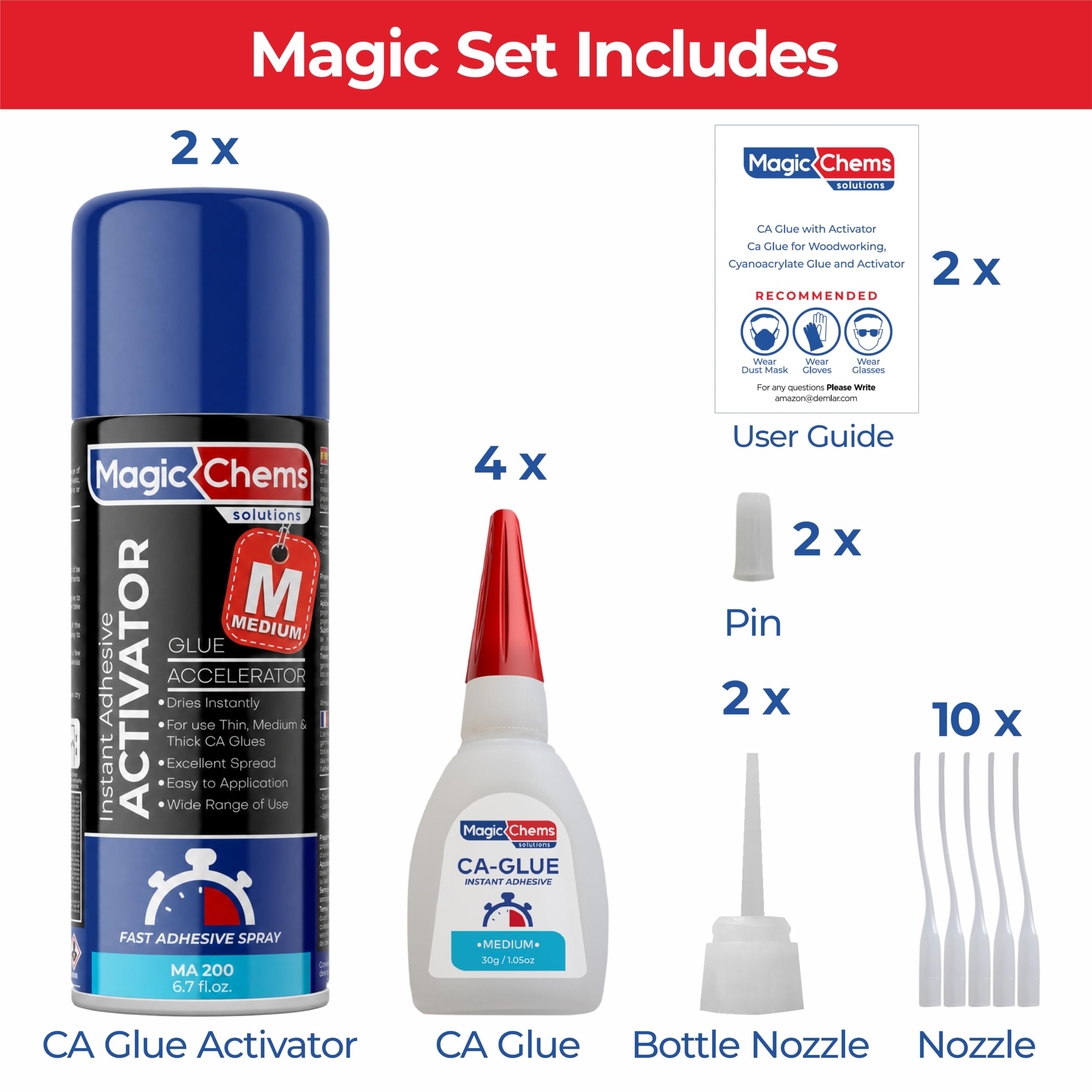 Magic Chems tube nozzle close-up showing precision tip for controlled bead application and accuracy