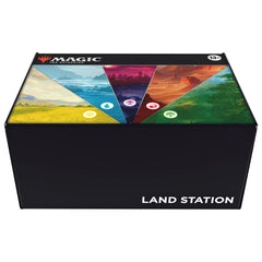Magic: The Gathering box front showing Land Station and organized storage benefit